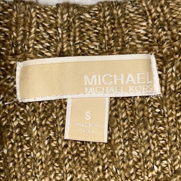 Michael Kors Women’s Tan Pullover Cable Knit Sweater with Zippers Size Small - Picture 7 of 10